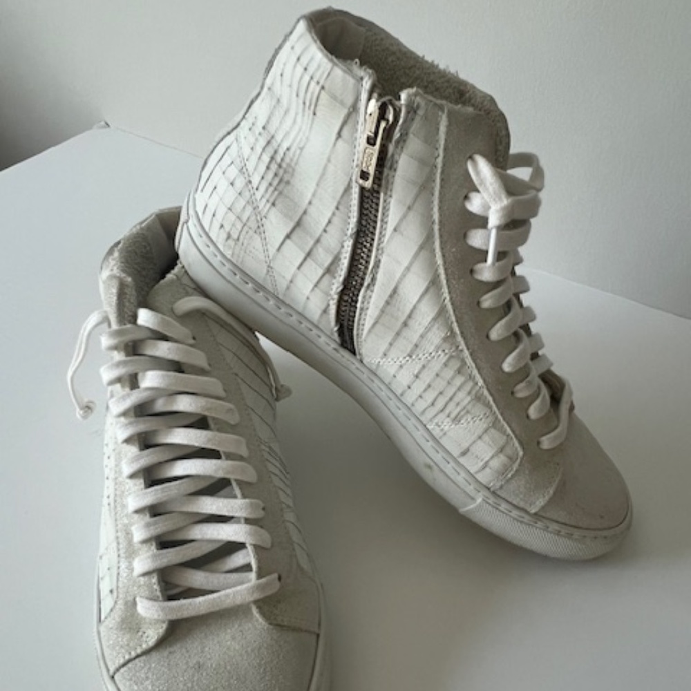 P448 White Snake "John" High Top Sneaker